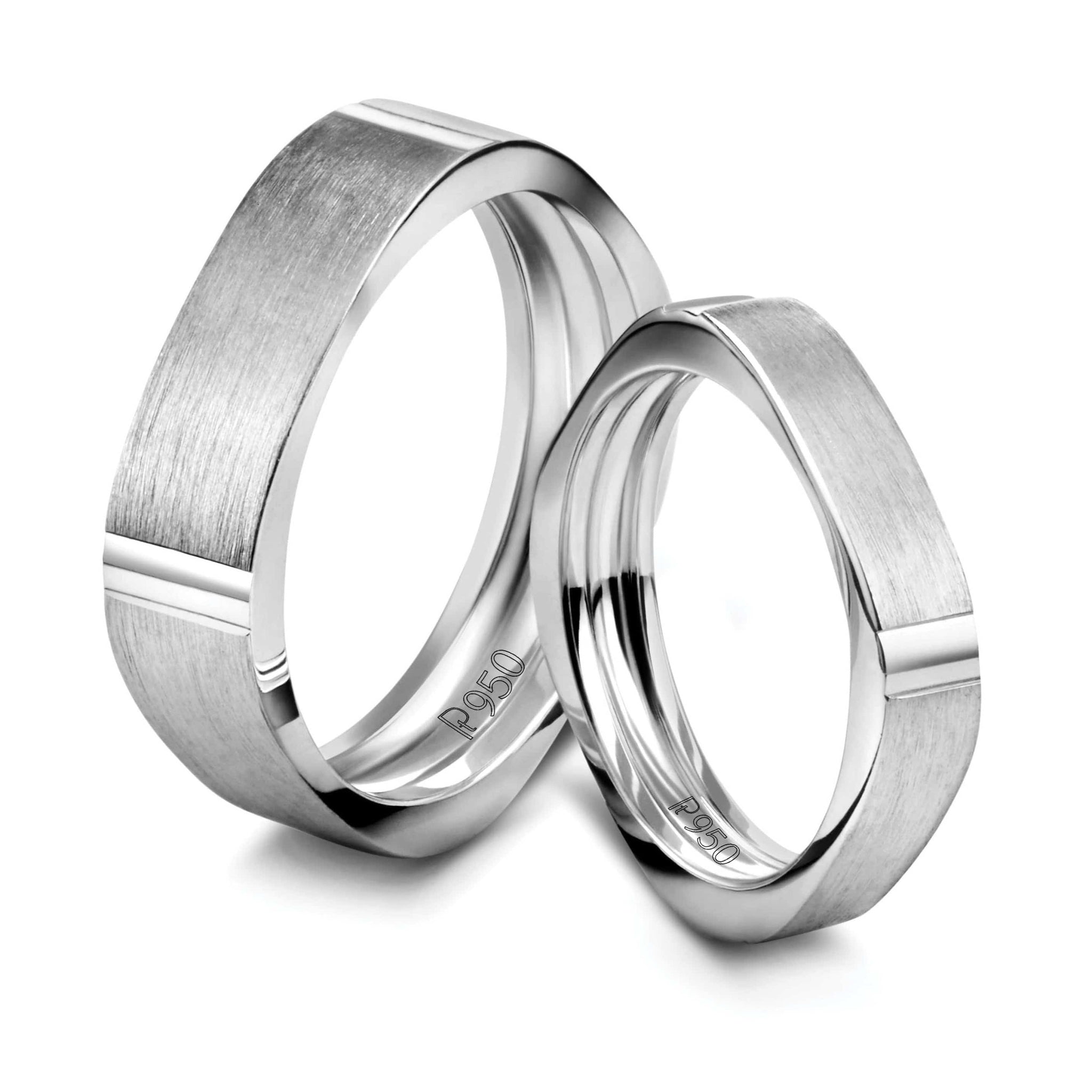 Jewelove™ Rings Square Plain Platinum Love Bands without Diamonds JL PT 594