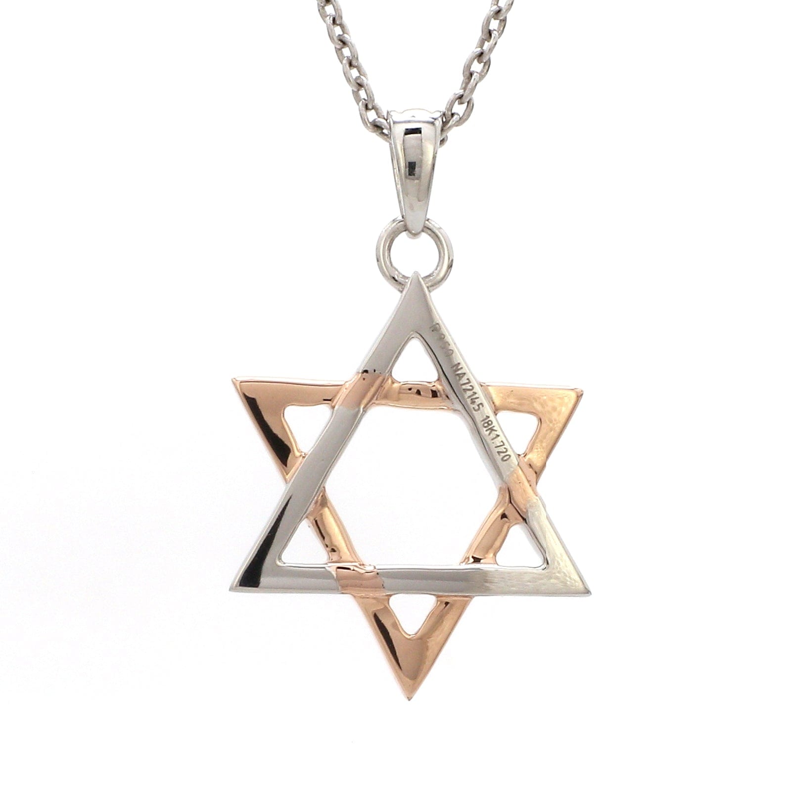 Jewelove™ Pendants Star of David Platinum Rose Gold Pendant JL PT P 312