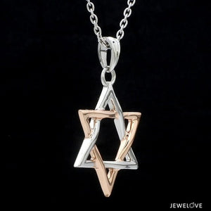 Jewelove™ Pendants Star of David Platinum Rose Gold Pendant JL PT P 312