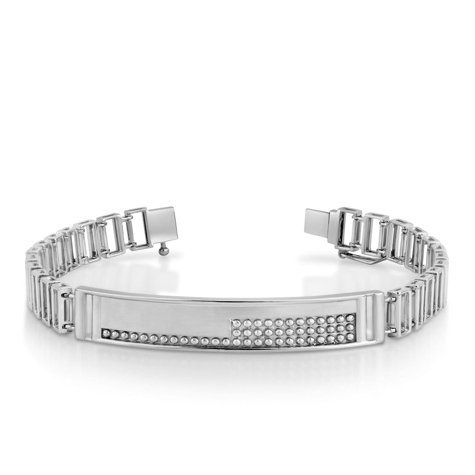 Designer Diamond Tennis Bracelet for Men and Women 18K White Gold Round &  Baguette Diamonds 804009