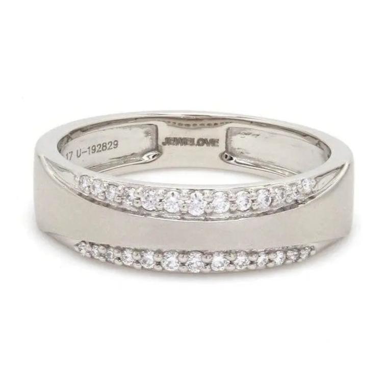 Jewelove™ Rings Men's Band only / SI IJ Super Sale -  Platinum Ring for Women SJ PTO 211 Ring Size 4