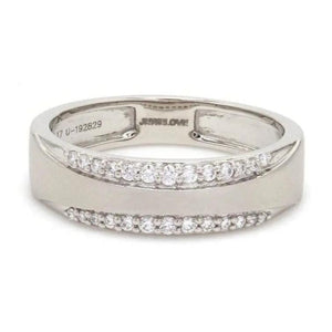 Jewelove™ Rings Men's Band only / SI IJ Super Sale -  Platinum Ring for Women SJ PTO 211 Ring Size 4