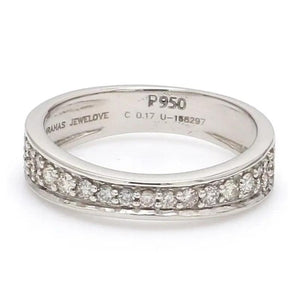 Jewelove™ Rings Women's Band only - Size 4 / SI IJ Super Sale -  Platinum Ring for Women SJ PTO 211 Ring Size 4