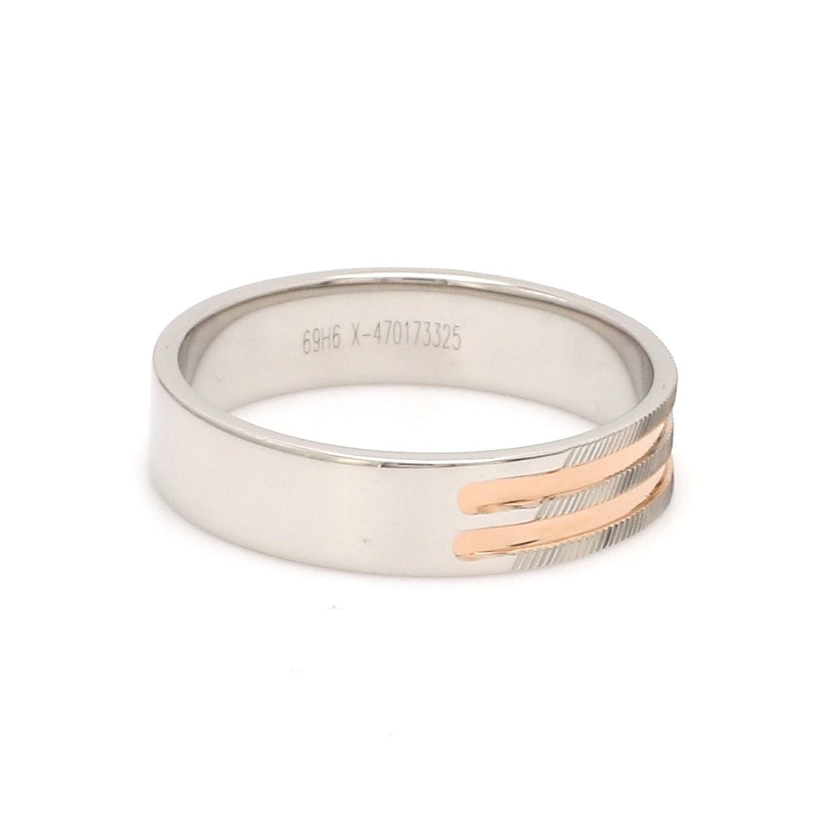 Side View of Designer Platinum & Rose Gold Ring for Women JL PT 1129