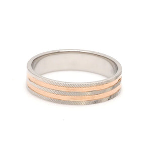 Front View of Designer Platinum & Rose Gold Ring for Women JL PT 1129