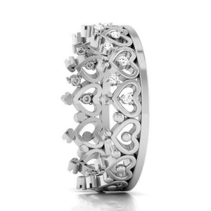 Jewelove™ Rings The Crown of Hearts Platinum with Diamond Ring JL PT 555