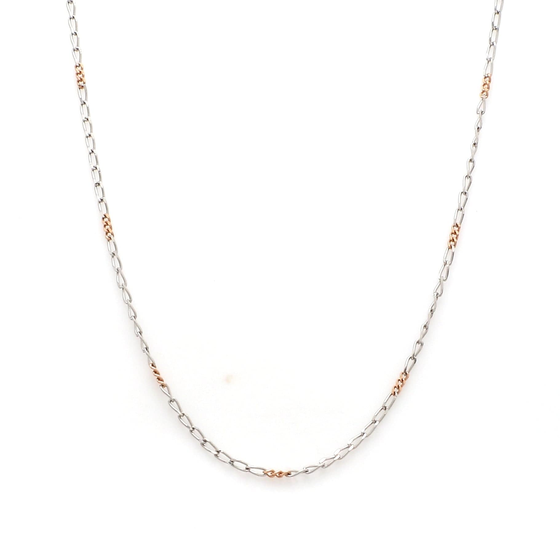 Jewelove™ Chains Thin Platinum & Rose Gold Chain for Women JL PT CH 953