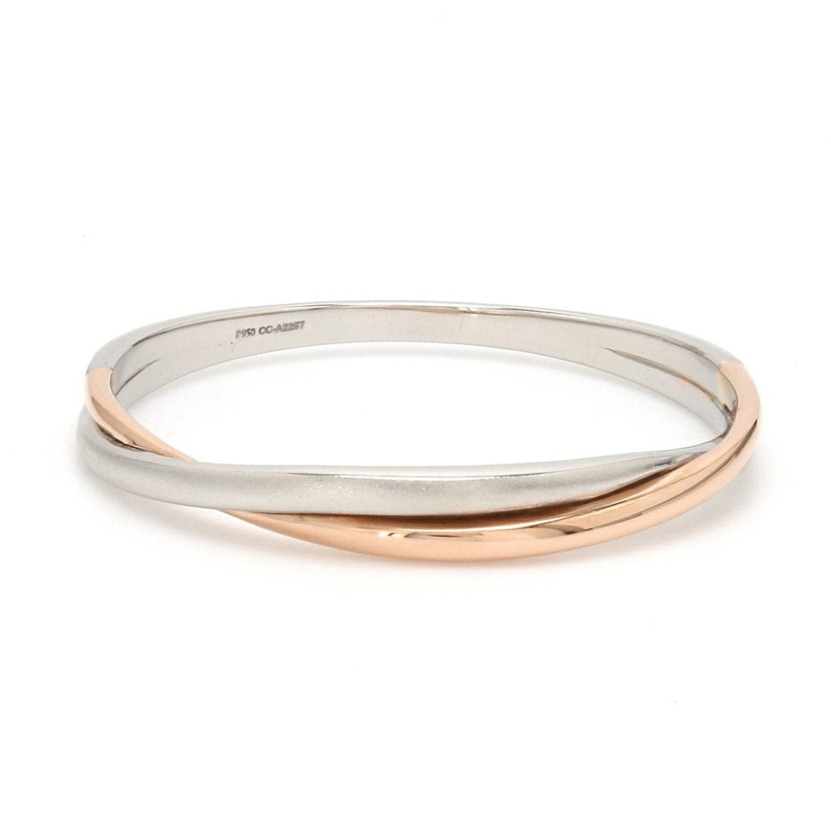 Thin Platinum & Rose Gold Fusion Ring for Women JL PT 335 Table View