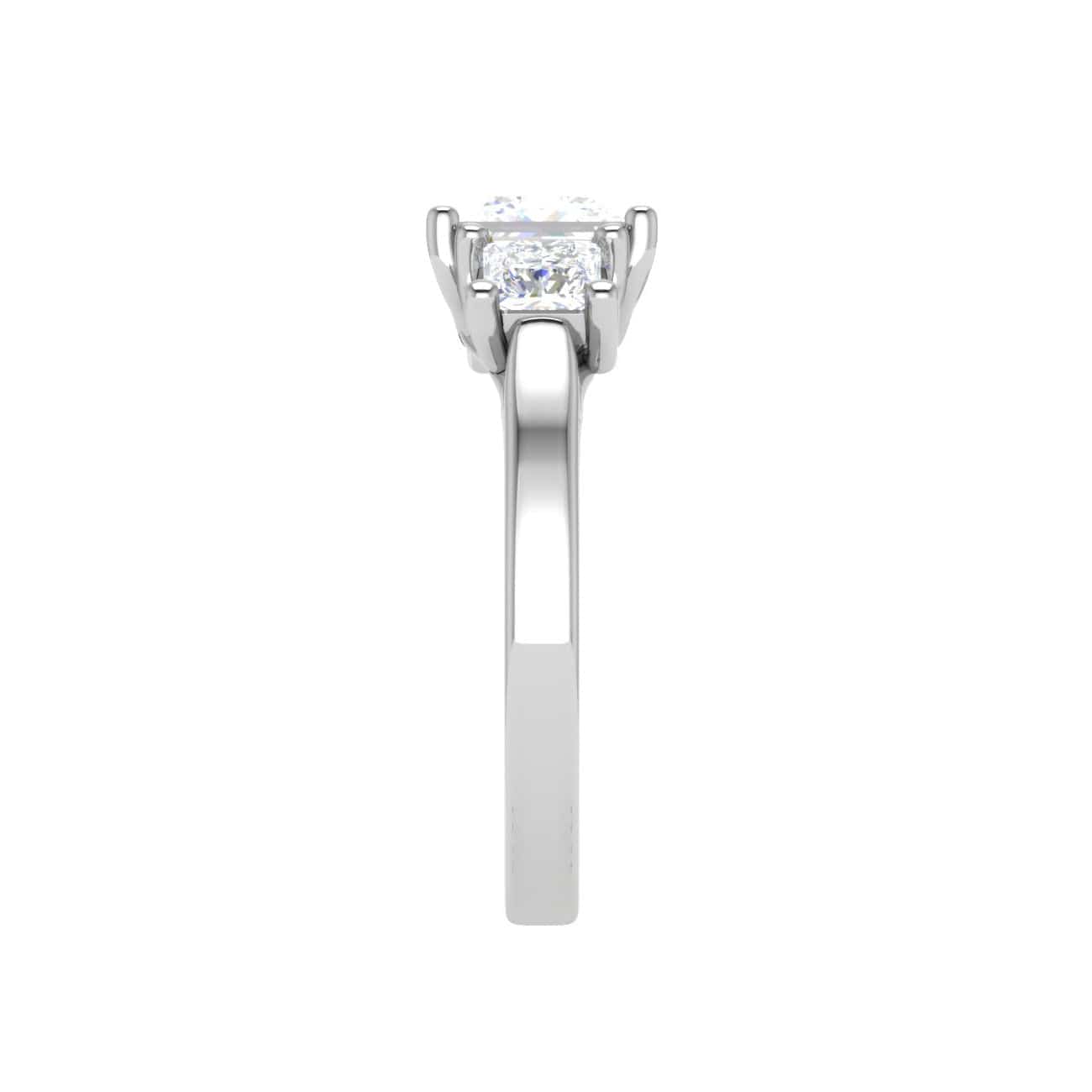 Jewelove™ Rings I VS / Women's Band only Three Stone Princess Cut Solitaire Diamond Platinum Ring JL PT R3 PR 126