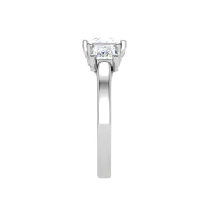 Jewelove™ Rings I VS / Women's Band only Three Stone Princess Cut Solitaire Diamond Platinum Ring JL PT R3 PR 126