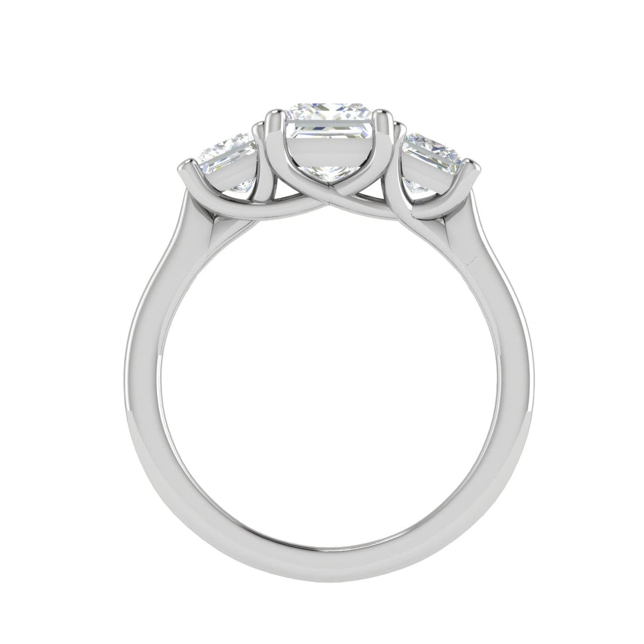 Jewelove™ Rings I VS / Women's Band only Three Stone Princess Cut Solitaire Diamond Platinum Ring JL PT R3 PR 126