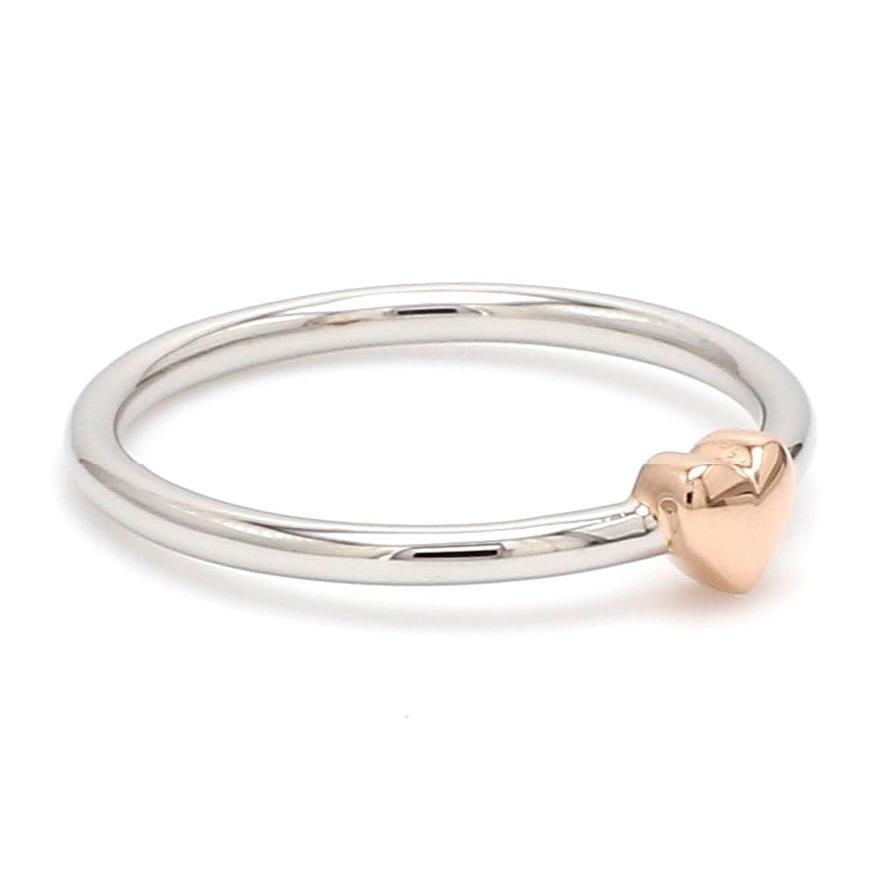 Jewelove™ Rings Women's Band Only Tiny Heart Shape Platinum Rose Gold Fusion Ring for Women JL PT 628