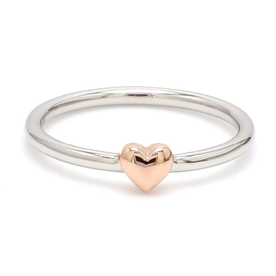 Jewelove™ Rings Women's Band Only Tiny Heart Shape Platinum Rose Gold Fusion Ring for Women JL PT 628