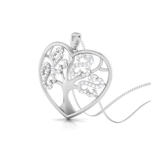 Perspective View of Platinum Love Pendant with Diamonds JL PT P 8099