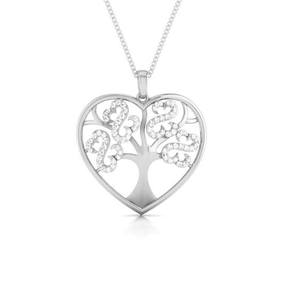 Front View of Platinum Love Pendant with Diamonds JL PT P 8099