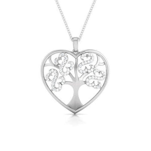 Front View of Platinum Love Pendant with Diamonds JL PT P 8099