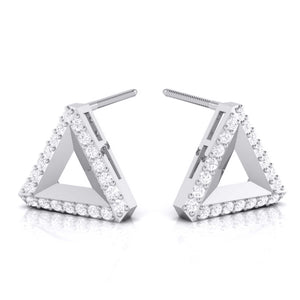 Jewelove™ Earrings Triangle Designer Platinum Diamond Earrings JL PT E ST 10