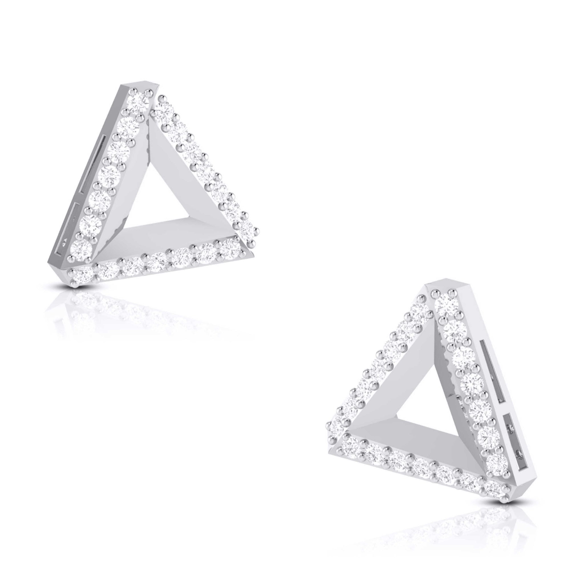 Jewelove™ Earrings Triangle Designer Platinum Diamond Earrings JL PT E ST 10