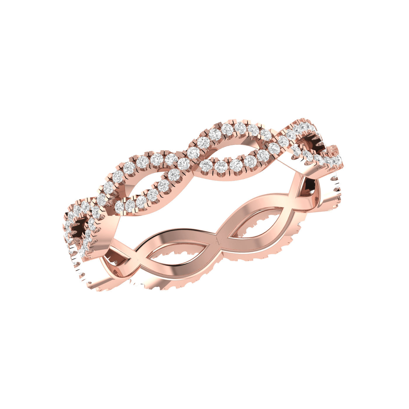 Jewelove™ Rings Twisted Rose Gold Diamond Wedding Ring JL AU RD RN 9280R