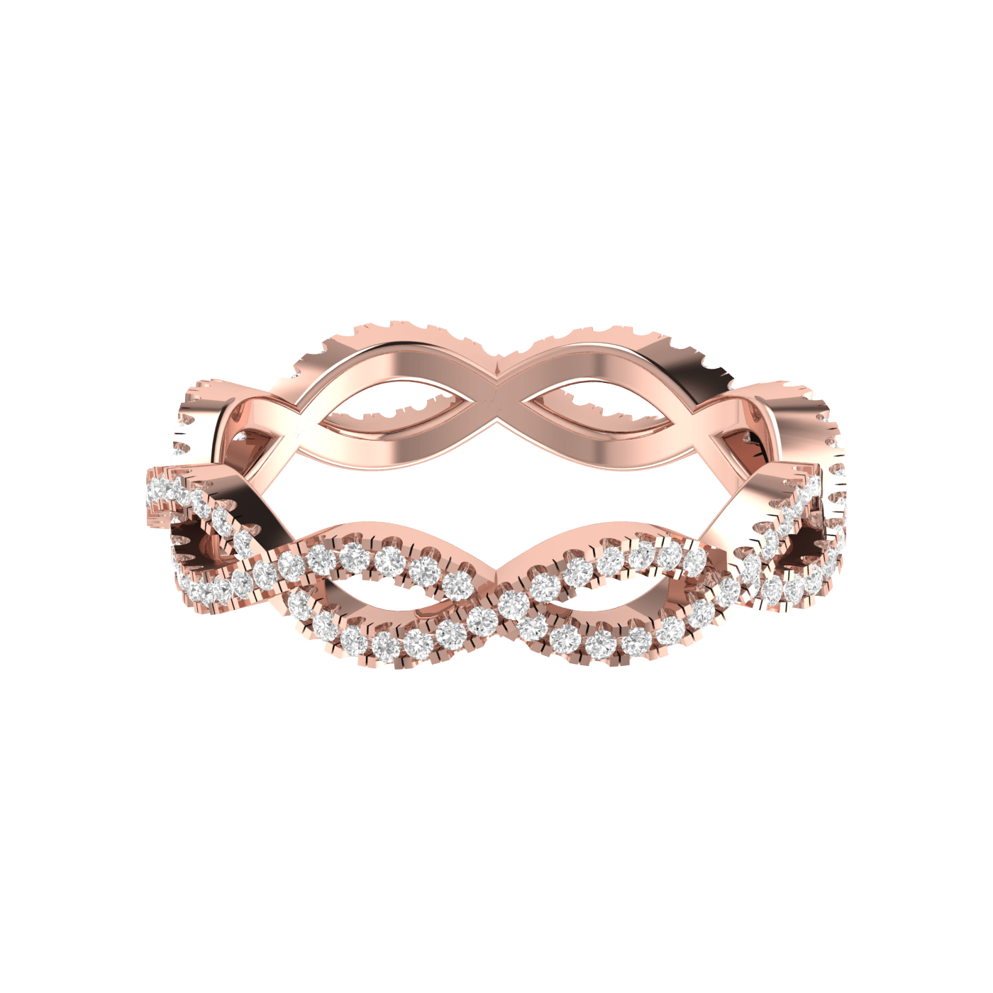 Jewelove™ Rings Twisted Rose Gold Diamond Wedding Ring JL AU RD RN 9280R