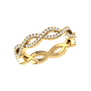 Jewelove™ Rings Twisted Yellow Gold Diamond Wedding Ring JL AU RD RN 9280Y