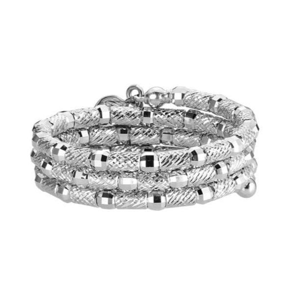 Jewelove™ Rings Women's Band only Unique Textured Japanese 3 Row Flexible Size Platinum Ring JL PT 1071