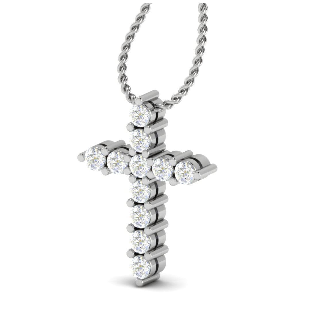 Jewelove™ Pendants Unisex Platinum Diamond Cross Pendant JL PT P PF RD 100