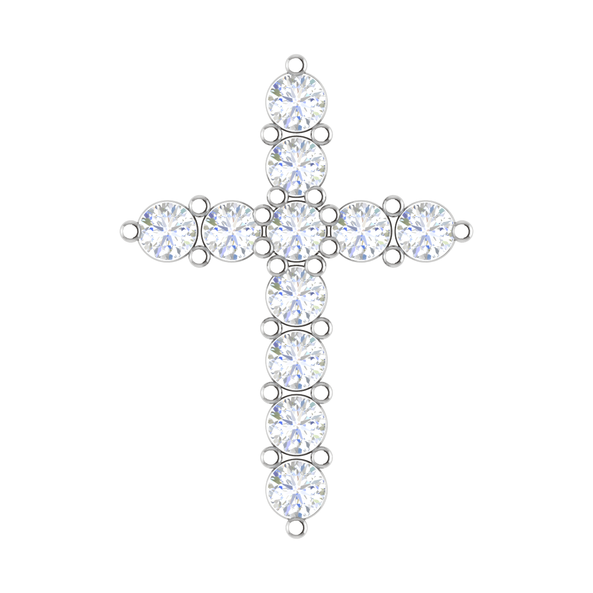 Jewelove™ Pendants Unisex Platinum Diamond Cross Pendant JL PT P PF RD 100