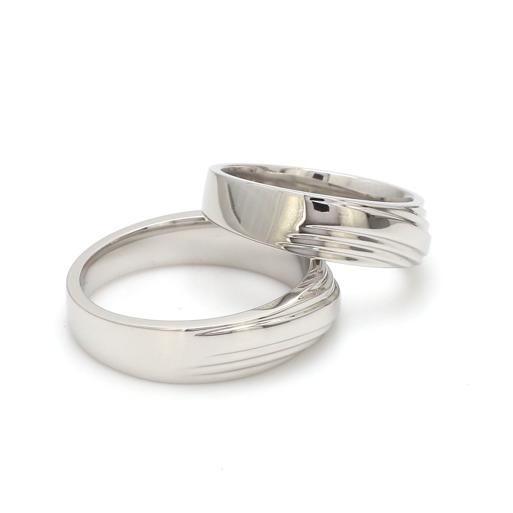 Jewelove™ Rings Unisex Platinum Plain Couple Rings JL PT 1153