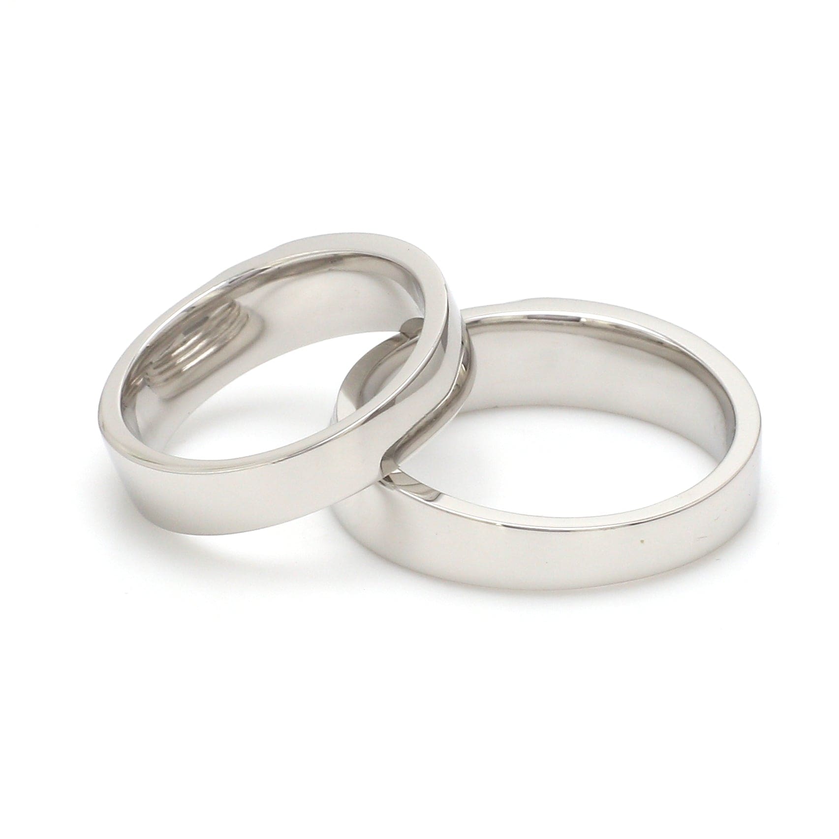 Jewelove™ Rings Unisex Platinum Plain Couple Rings JL PT 1153