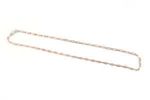 Jewelove™ Chains UniSex Platinum & Rose Gold Chain with Rectangular Links JL PT 733