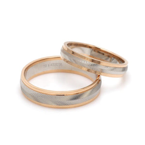 Jewelove™ Rings Unisex Platinum & Rose Gold Couple Love Band Rings JL PT 1124