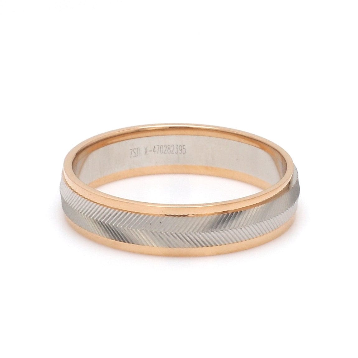 Jewelove™ Rings Unisex Platinum & Rose Gold Couple Love Band Rings JL PT 1124