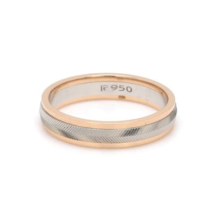 Jewelove™ Rings Unisex Platinum & Rose Gold Couple Love Band Rings JL PT 1124