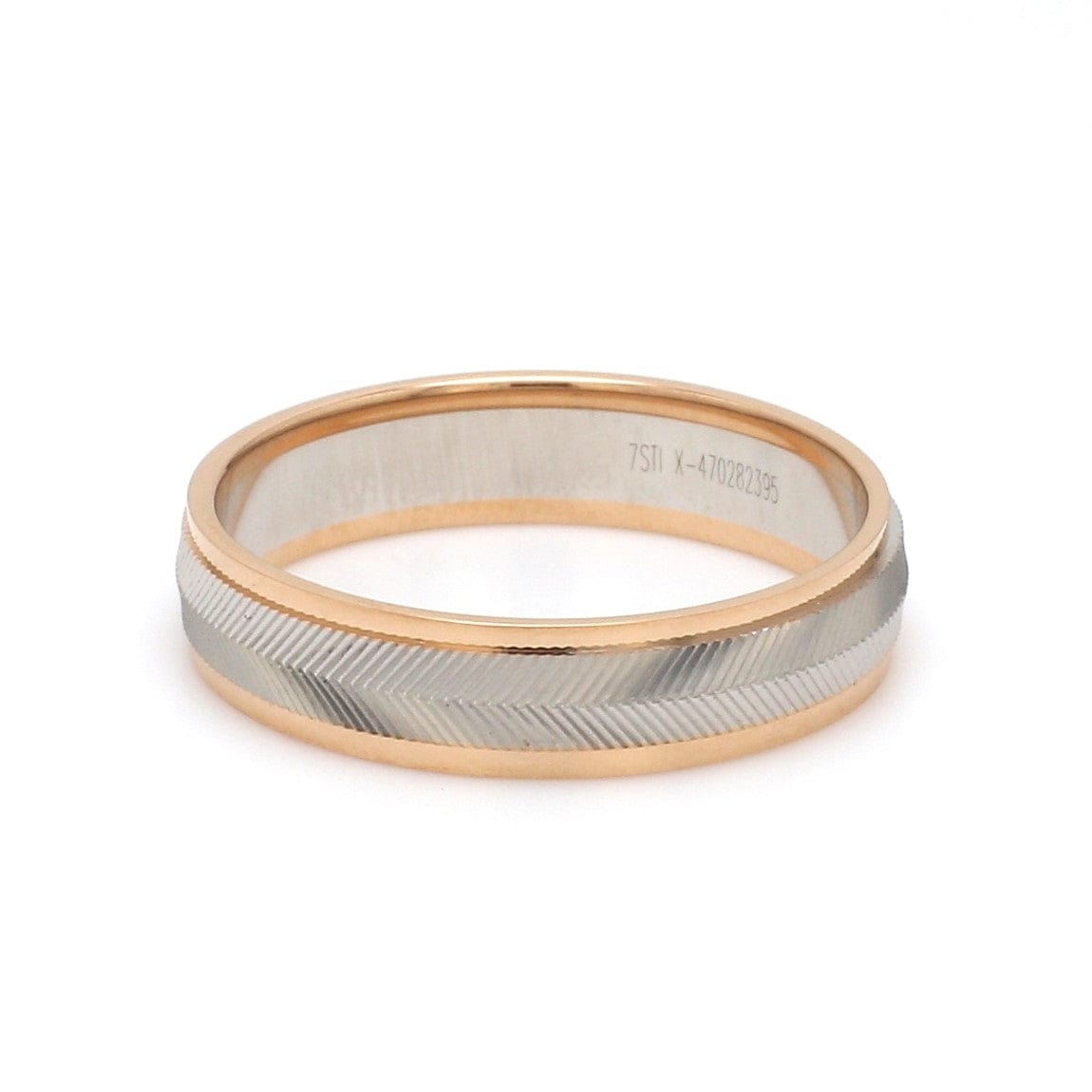 Jewelove™ Rings Unisex Platinum & Rose Gold Couple Love Band Rings JL PT 1124