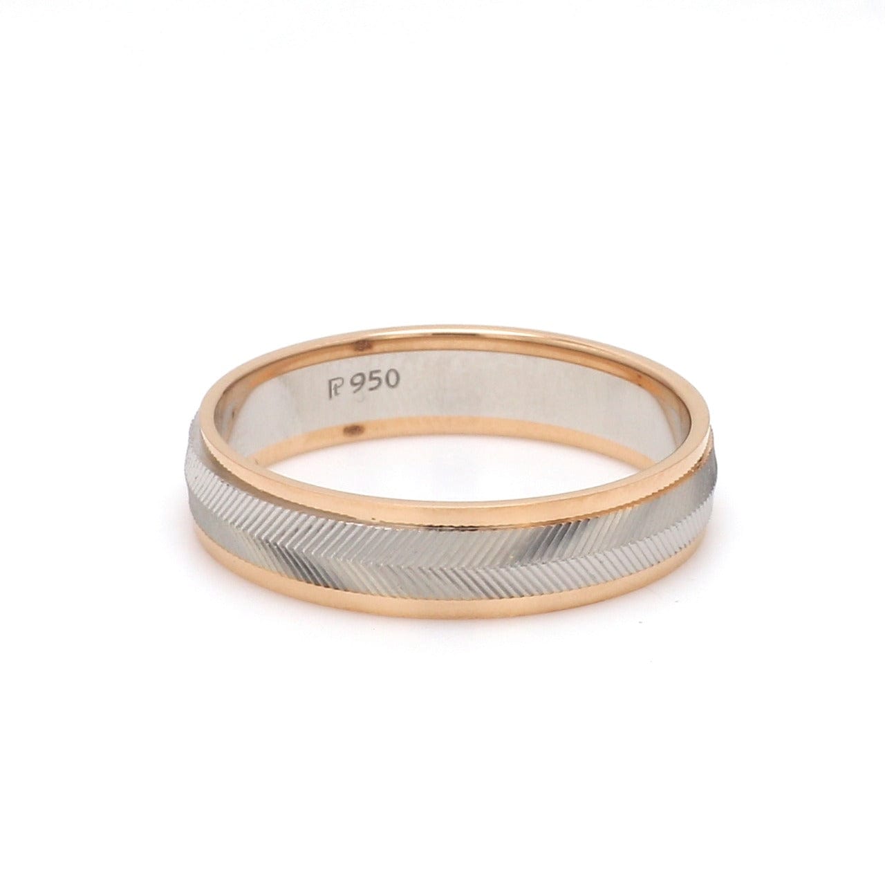 Jewelove™ Rings Unisex Platinum & Rose Gold Couple Love Band Rings JL PT 1124