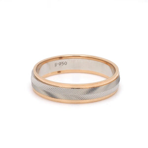 Jewelove™ Rings Unisex Platinum & Rose Gold Couple Love Band Rings JL PT 1124