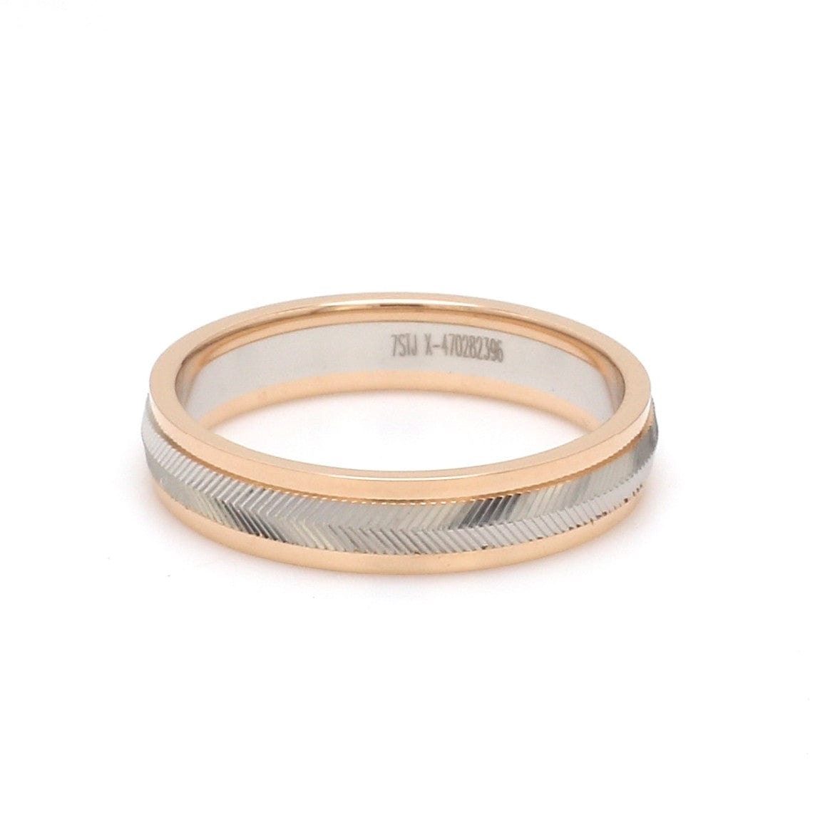 Jewelove™ Rings Unisex Platinum & Rose Gold Couple Love Band Rings JL PT 1124