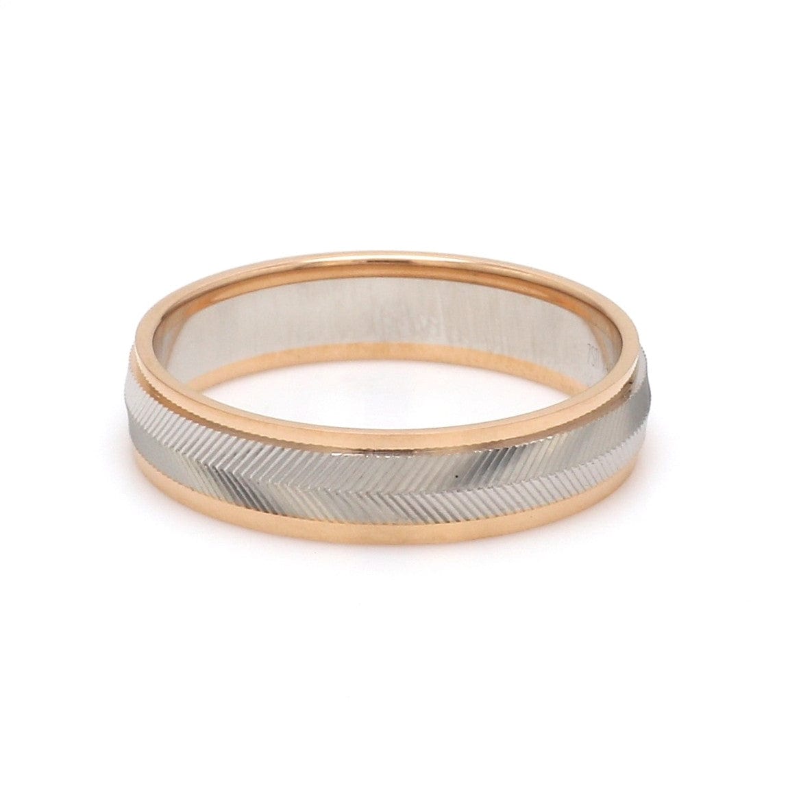 Jewelove™ Rings Men's Band only Unisex Platinum & Rose Gold Couple Love Band Rings JL PT 1124