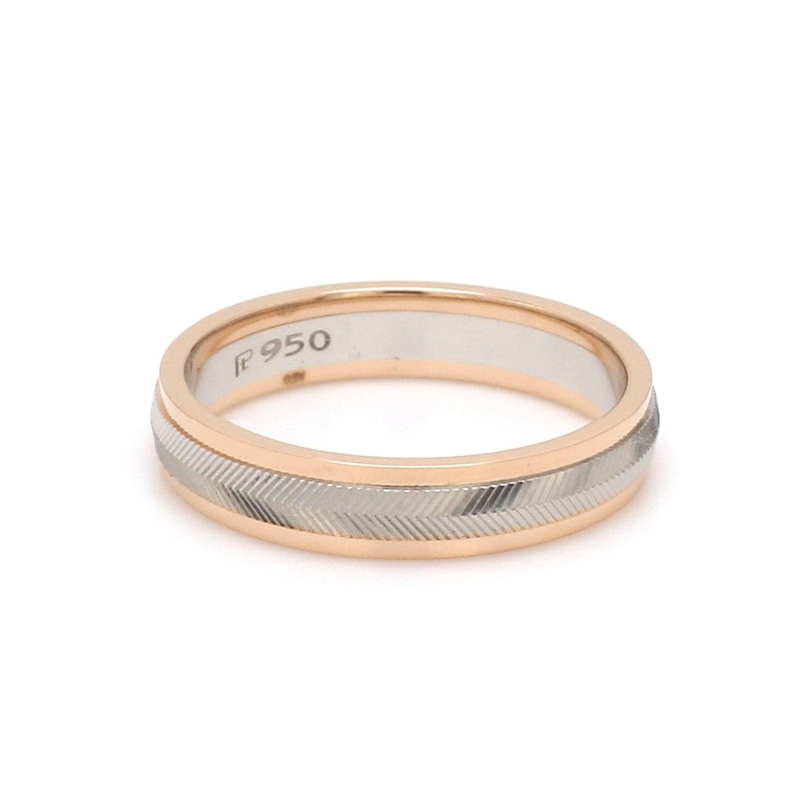 Jewelove™ Rings Women's Band only Unisex Platinum & Rose Gold Couple Love Band Rings JL PT 1124